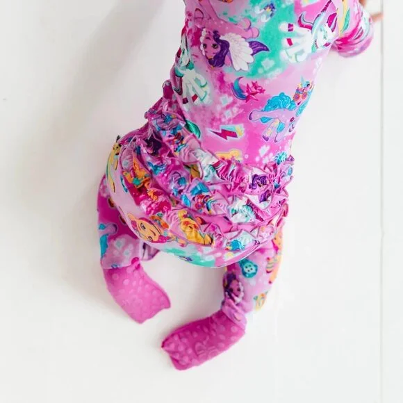 NWT Bums & Roses Baby Girl Bamboo My Little Pony Convertible Footie Sleeper 0-3M - Picture 10 of 10